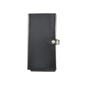 Aker Leather Double Citation Book - Black Plain - Aker Leather