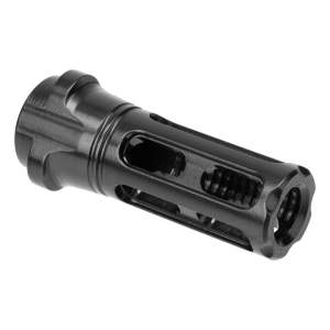 Breek BRK4324 Sentinel Caged Flash Hider Black Nitride Steel 5/8x24 Threads 9mmLuger Compatible w/ Breek-LOK 3QD