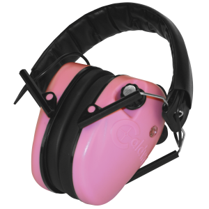 Caldwell 487111 E-Max Electronic Low Profile Polymer 23 dB Over the Head Pink Ear Cups w/Black Band