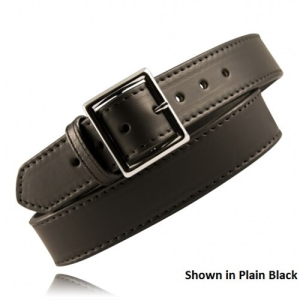 Boston Leather 1.75" Stitched Garrison Belt - Brass Buckle - Boston Leather
