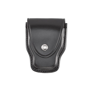 Aker Leather Handcuff Case - Chain & Hinged - Black Plain - Aker Leather