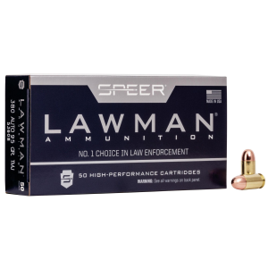 Speer Lawman Handgun Ammunition 53608, 380 ACP, Full Metal Jacket (FMJ), 95 GR, 950 fps, - Speer