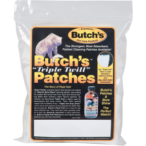 Butch's Triple Twill Patches 2.25 in Squares .35-.45 Cal 500 pk. - Butch's