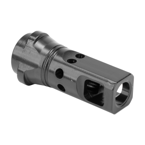 Breek Arms BRK4333 Echo Single Port Muzzle Brake Black Nitride Steel 1/2x28 Threads 9mmLuger Compatible w/ Breek-LOK 3QD