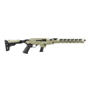 Ruger Pistol Caliber Carbine 9mm Rifle - 17 Round - 16.12" Fluted BBL - Desert Verde Cerakote