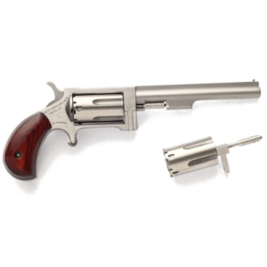 North American Arms Sidewinder 22 Long Rifle Revolver 4" Stainless Barrel 5 Round Rosewood Grip with 22 WMR Cylinder