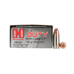 Critical Duty 9mm Luger +p Ammo - Critical Duty 9mm Luger+p 135gr Polymer Tipped 25/Box