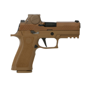 SIG Sauer Off Duty M18 - 9MM Pistol - 3.9" Barrel - COYOTE  - SIGLITE Night Sights - MOD POLY X GRIP - (2) 21RD MAG - (1) 17RD MAG - ROMEOM17 - RAIL - Qualified Individuals Only