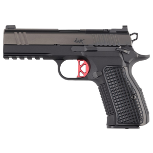 Dan Wesson 92113 DWX  Compact Frame 9mm Luger 10+1 4. Black Match Grade Barrel, Black DLC Optics Ready/Serrated Steel Slide, Black Aluminum Frame w/Beavertail Black Textured Aluminum Grip
