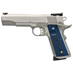 Colt Gold Cup Trophy 45 ACP Pistol 5" Barrel 8+1 Round Stainless Slide Blue Grip Stainless Frame