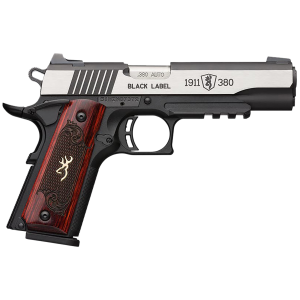 Browning 1911-380 Black Label Medallion Pro 380 ACP Pistol 4.25" Barrel 8+1 Round Stainless Slide Rosewood Grip Matte Black Frame Rail
