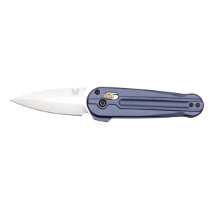 Benchmade Lowden, Crater Blue Aluminum, Spear Point Blade, Folding Knife