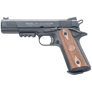Chiappa Firearms 401101 1911-22 Custom 22 LR SAO 5 10+1 Walnut Grip Black Slide