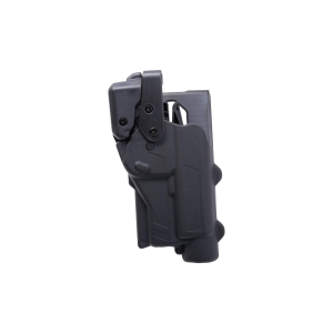 Rapid Force By Alien Gear Level 3 Duty Holster - Mid Ride Belt Slide - Glock 19/19X/19 MOS/23 (Gen 1-4)/44/45/45 MOS, Glock 17/17 MOS/22 (Gen 1-4)/47/47 MOS - Matte Black - Left Hand - Large Light - No Axon - Bag Packaging