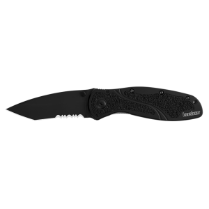 Kershaw 1670TBLKST Blur  3.40 Tanto Part Serrated DLC Black 14C28N Sandvik Stainless Steel Black Anodized Aluminum Handle Folding