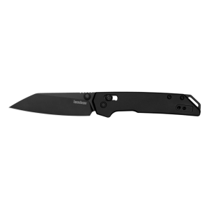 Kershaw 2051RBLK Iridium Mini 3 Folding Reverse Tanto Plain Black Oxide D2 Steel Blade, Black Anodized Aluminum Handle