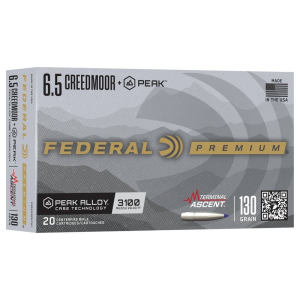 Premium 6.5 Creedmoor + Peak Terminal Ascent Rifle Ammo - 6.5 Creedmoor 130gr Terminal Ascent 20/Box