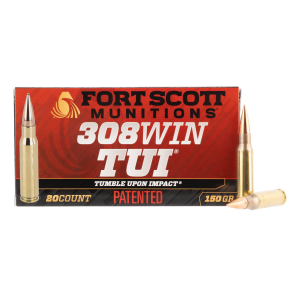 Fort Scott Munitions Tumble Upon Impact .308 Win 150 gr SCS 20rds Rifle Ammo for Accuracy - 308150SCV2