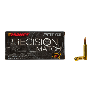 Barnes Precision Match 5.56x45mm Ammo - Precision Match 5.56x45mm Nato 69gr Otm Boat Tail 20/Box
