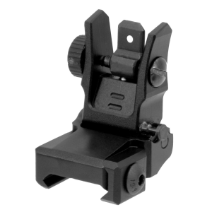 Leapers UTG Low-Profile Rear 1-Piece Flip-Up Sight w/ Dual Aiming Aperture for AR-15 Style Rifle - MNT-955