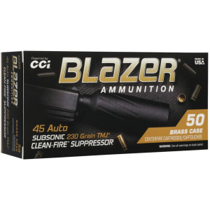 Clean Fire Suppressor 45 Auto Total Metal Jacket Handgun Ammo - Clean Fire Suppressor 45 Auto 230gr Tmj 800 Fps 50/Box
