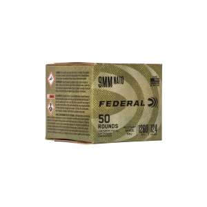 Federal Military Grade Brass 9mm 124 Grain 50-Rounds FMJ