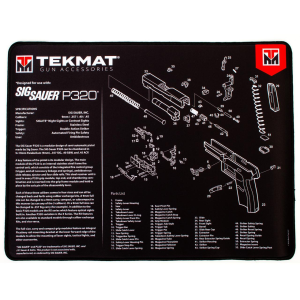 TekMat Sig Sauer P320 Ultra Premium Gun Cleaning Mat, 20" W x 15" Hx 0.25" T, Black/White - R20-SIGP320