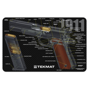 TekMat 1911 17"x11" Pistol Mat With Small Microfiber TekTowel, Black - R17-1911