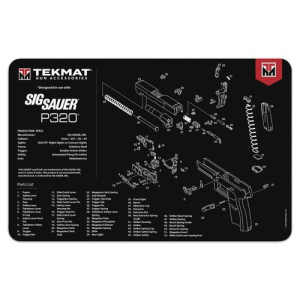 TekMat Sig P320 17"x11" Pistol Mat With Small Microfiber TekTowel, Black - R17-SIGP320