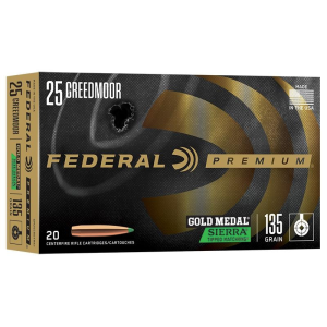 Federal Gold Medal 25 Creedmoor 135gr Sierra TMK Ammo - Box of 20
