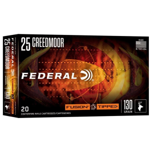 Federal Fusion Tipped 25 Creedmoor 130gr Polymer Tip Ammo - Box of 20