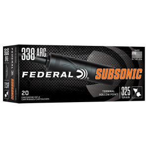 Federal Subsonic 338 ARC 325gr HP Ammo - Box of 20