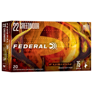 Federal Fusion 22 Creedmoor 75gr Bonded Soft Point Ammo - Box of 20