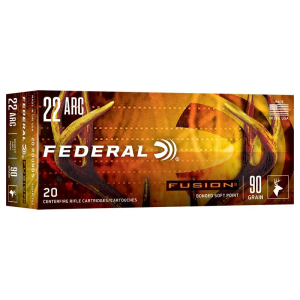 Federal Fusion Tipped 22 ARC 90gr Polymer Tip Ammo - Box of 20