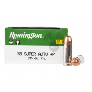 Remington UMC 38 Super +P 130gr FMJ Ammo - Box of 50
