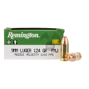 Remington UMC 9mm 124gr FMJ Ammo - Box of 50