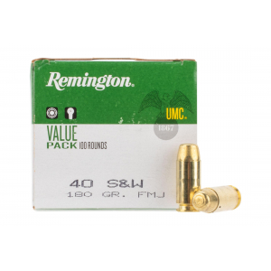 Remington UMC .40 S&W 180gr FMJ Ammo - Box of 100
