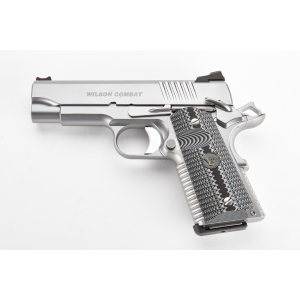 Wilson Combat ACP Compact Handgun 9mm - 4" - Stainless Glass Bead Blast - Gray G10 Eagle Claw Grips - Ambi