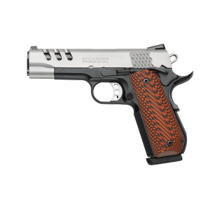Smith & Wesson 170344 1911 Performance Center 45 ACP 4.25 8+1 Black Frame Stainless Steel Slide Custom Wood G10 Grip