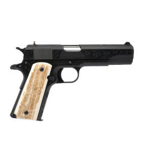 Colt Firearms 1911 Government Classic Engraved Blued .45 ACP 5 Barrel 8-Rounds Stag Grips