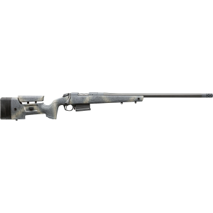 Bergara B-14 HMR Carbon Wilderness Bolt Action Rifle 300 Winchester Magnum 24" Sniper Gray Threaded Barrel Cerakote Sniper Gray Frame Woodland Camo Adjustable Stock