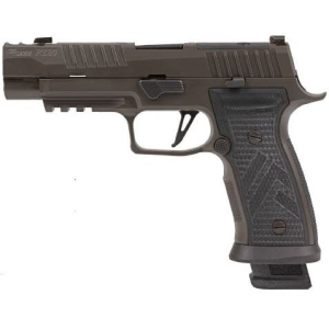 P320, 9MM, 3.9IN, X-SERIES, LEGION GRAY, STRIKER, AXG MODULAR GRIP , (3) 10RD STEEL MAG, OPTIC READY, COMPENSATED