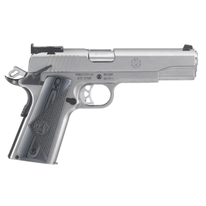 Ruger 6736 SR1911 Target 45 ACP SAO 5 8+1 Checkered G10 Grip Low-Glare Stainless Steel Frame & Slide