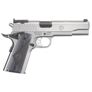 Ruger 6759 SR1911 Target 9mm Luger SAO 5 9+1 Deluxe Checkered G10 Grip Low-Glare Stainless Steel Frame & Slide