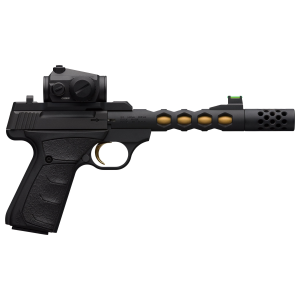 Browning Buck Mark Vision Black/Gold Supressor Ready Vortex Red Dot .22LR 5.8 10 Round Anodized Black Steel Pistol