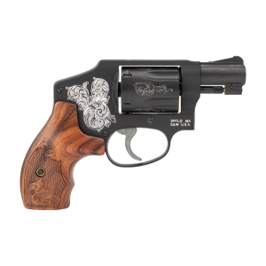 Sw 442-Centennial Airweight ,.38 S&W Spl+p, 1 7/8  Bbl, 5rd - Model 442 Engraved J-Frame 38 S&W Special 1.88" Bbl 5rd Wood
