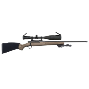 Mossberg Patriot Night Train Bolt Action Rifle 6.5 Creedmoor 24" Fluted Matte Blue Threaded Barrel Flat Dark Earth Frame Flat Dark Earth Straight Grip Stock with Scope