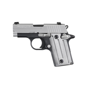 Sig Sauer P238 .380 ACP Pistol, 2.7" Barrel, Night Sights, Silver, Black - 238380TSS2CA