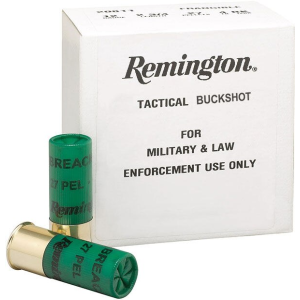 Remington Tactical Breaching 12 Gauge Ammo 2 3/4'' #4 Buckshot 27 Pellets - Case of 250 - LAW ENFORCEMENT ONLY - Remington