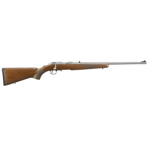Ruger American Rifle Stainless .17 HMR 22 Barrel 9-Rounds Checkered Wood Gripis